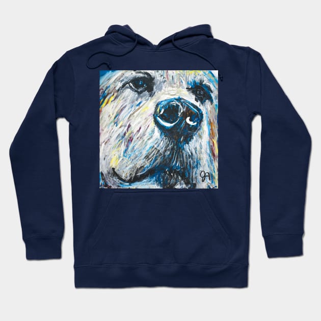 Close-Up Yellow Lab "Dixie" Hoodie by Jeneralarts